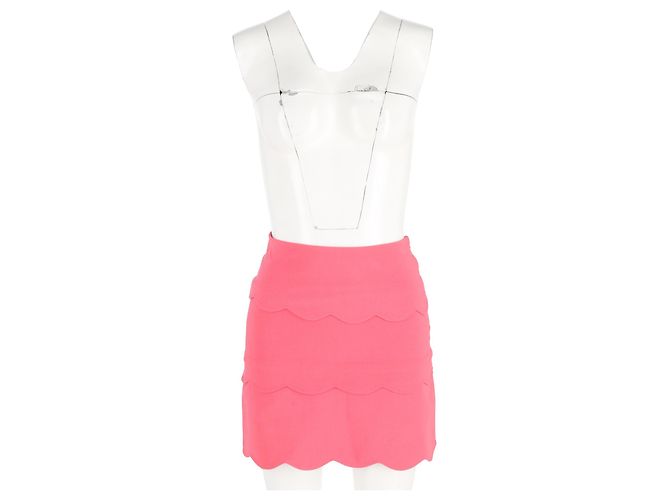 Falda mini con volantes Sandro Paris en poliéster rosa
