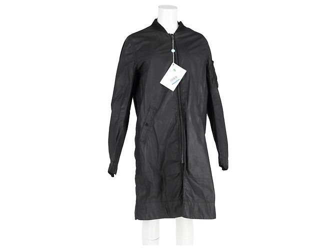 Giacca lunga con zip Rick Owens DRKSHDW in poliamide nera Nero