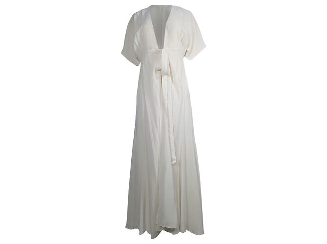Reformation Winslow Maxikleid aus weißer Viskose