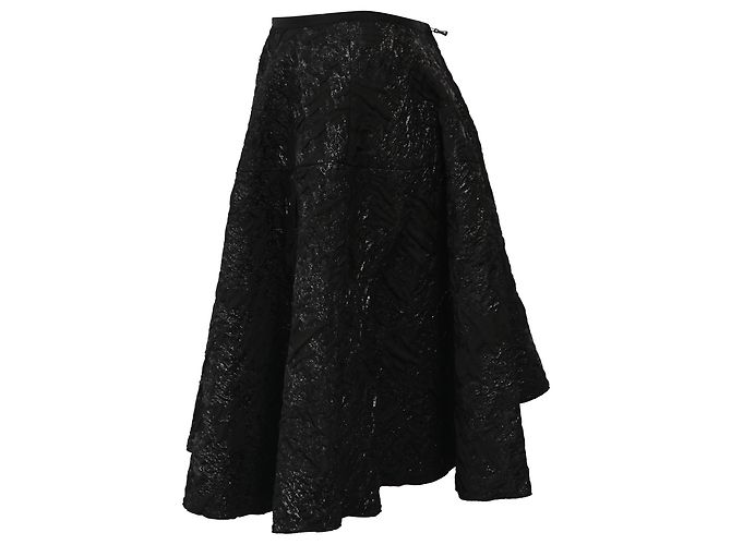 A-Linien-Jacquard-Rock aus schwarzem Polyester von Lanvin