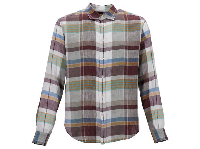 Camicia a quadri con bottoni Missoni in lino multicolore