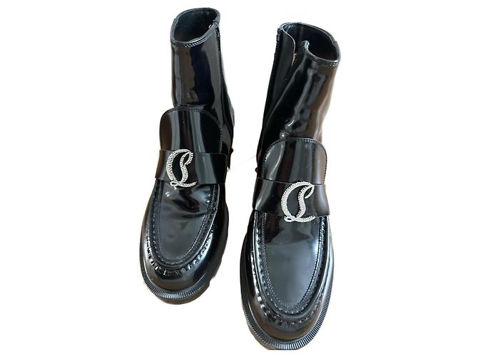 Christian Louboutin Moc Booty Stivaletti in vernice nero 38
