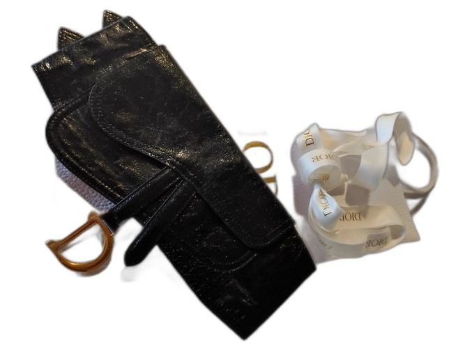 Christian Dior Saddle Gürtel aus Leder schwarz