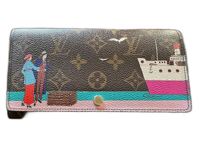 Louis Vuitton Monogram Canvas Illustre Transatlantic Sarah Wallet Pink Brown