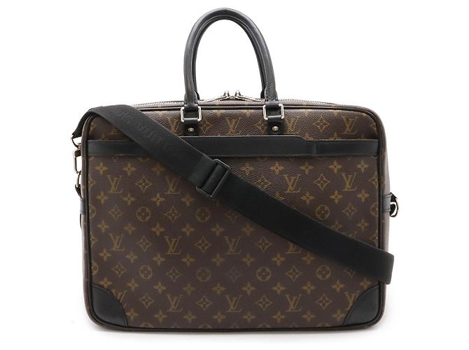 Sac à documents en cuir Monogram Louis Vuitton M40224 Marron