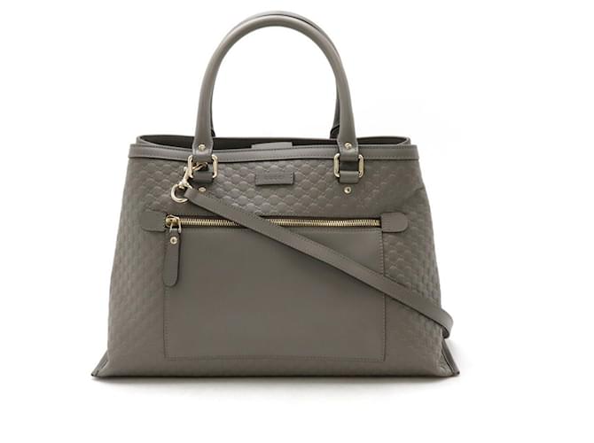 Gucci Microguccissima Leather Tote Bag Grey ref.1786494 Joli Closet