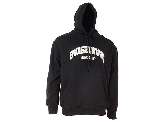 Everyday Balenciaga Back Flip Logo Hoodie aus schwarzer Baumwolle
