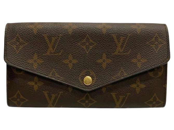 Carteira longa Sarah Monogram da Louis Vuitton Marrom