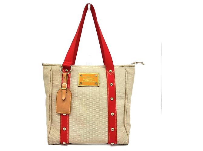 Louis Vuitton Antigua Canvas Tote Rot