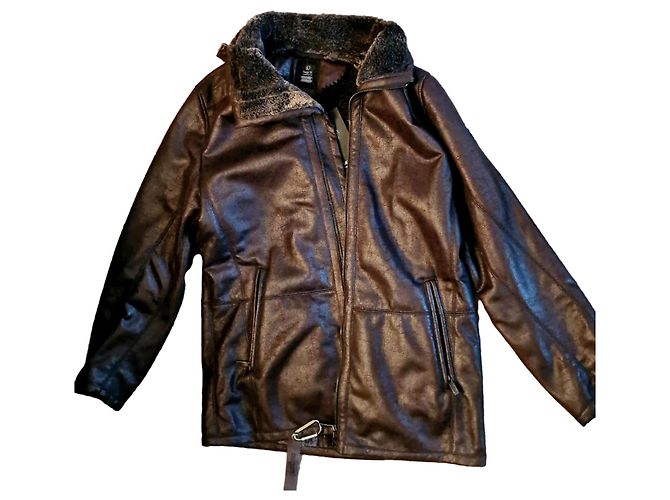 Bugatti jacket dark brown with fur lining size 50