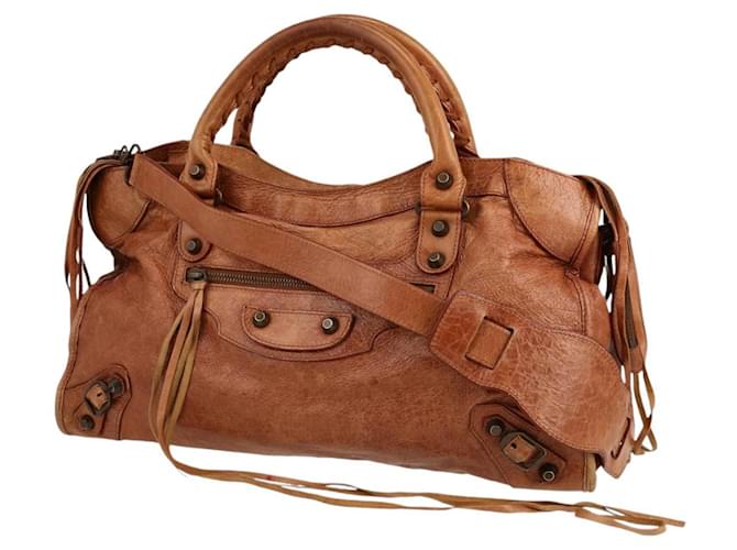 Balenciaga City Light brown Caramel Leather  ref.1788002