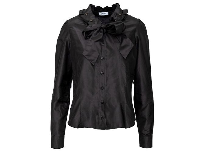 Moschino Seidenhemd Schwarz