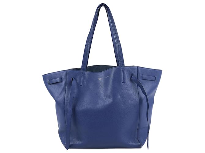 Celine CELINE Hippo Phantom Small Cabas Tie Tote in Blue Leather ref.1788434 Joli Closet