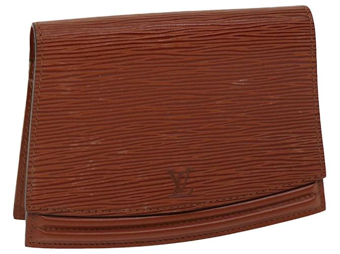 LOUIS VUITTON Epi Tilsitt Pouch Brown M52603 LV Auth ep3395 Leather  ref.1788661