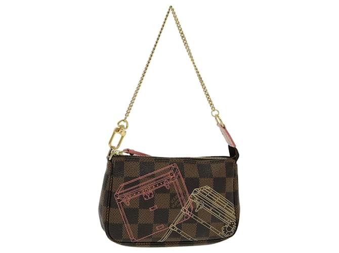 LOUIS VUITTON Damier Trunk Print Mini Pochette Accessoires N41433 Auth ac3279A  ref.1788680
