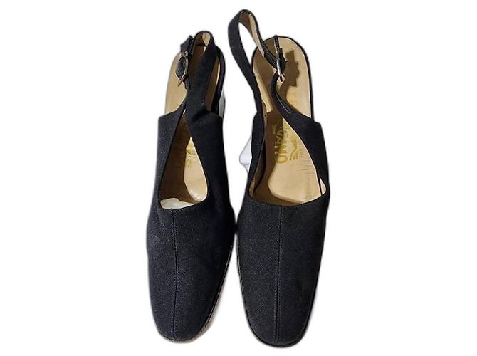Salvatore Ferragamo Talon Compensé Noir Taille 7