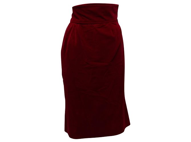 SAINT LAURENT Röcke T.FR 38 Samt Rot