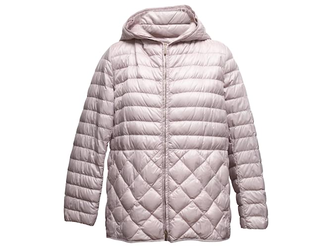 Autre Marque Light Mauve 'S Max Mara Foldable Quilted Hooded Jacket Size US 12 Pink Synthetic  ref.1788916