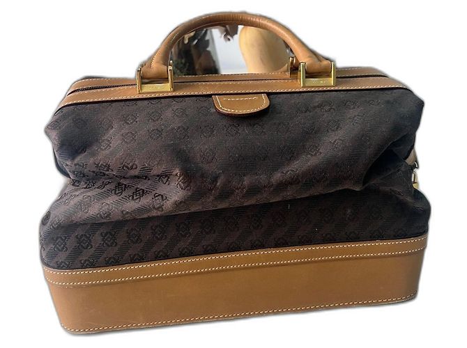 Bolsa de mão Loewe em lona monogramada e couro Marrom Castanho claro Castanho escuro