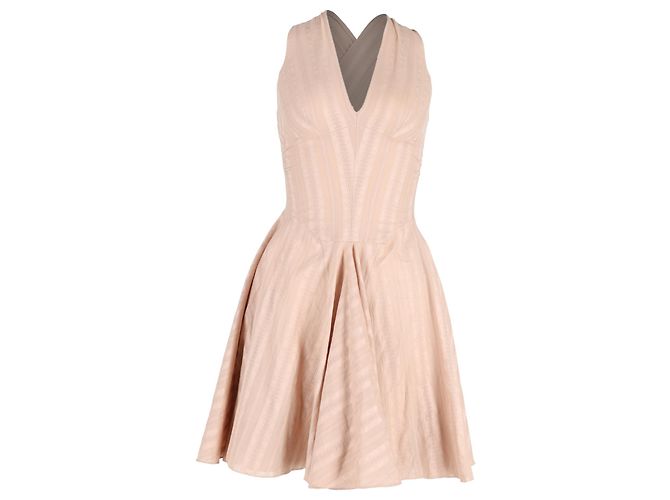 Vestido mini halter impresso Alaïa em viscose nude Marrom Carne