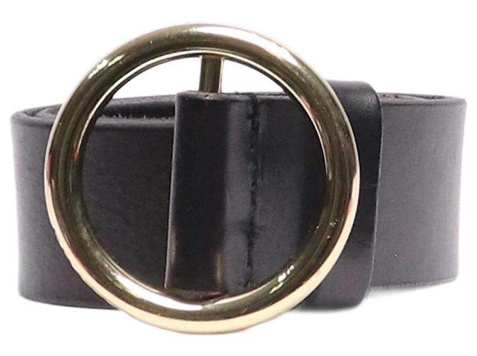 Frame Denim Ceinture à boucle ronde noire