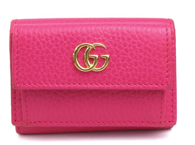 Marmont Gucci Pink Leather Tri-fold Wallet