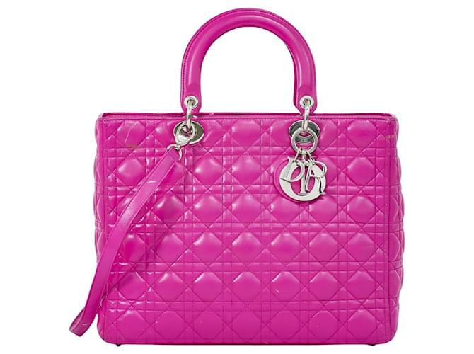 Dior Lady Dior Pink Leather  ref.1790378