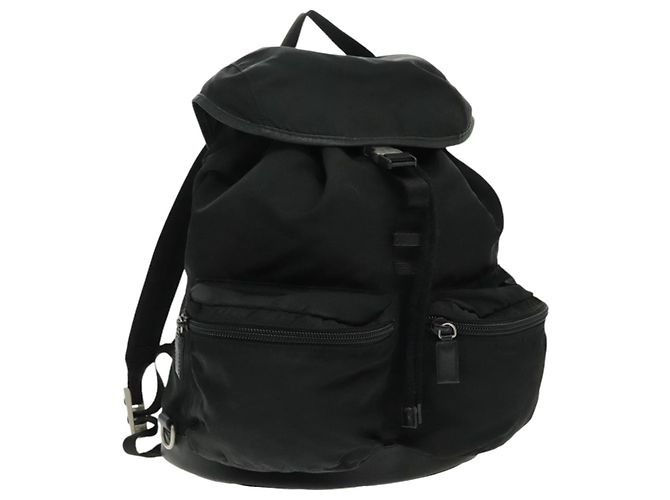 PRADA Rucksack aus schwarzem Nylon mit silberner Authentizität ep6168