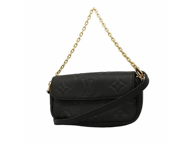 Ivy Carteira Louis Vuitton Monogram Empreinte com corrente Preto