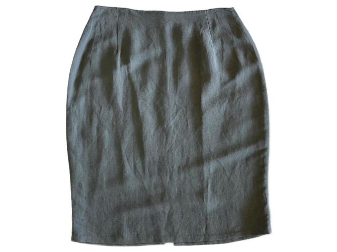 Autre Marque Falda lápiz de ramio gris oscuro talla 34