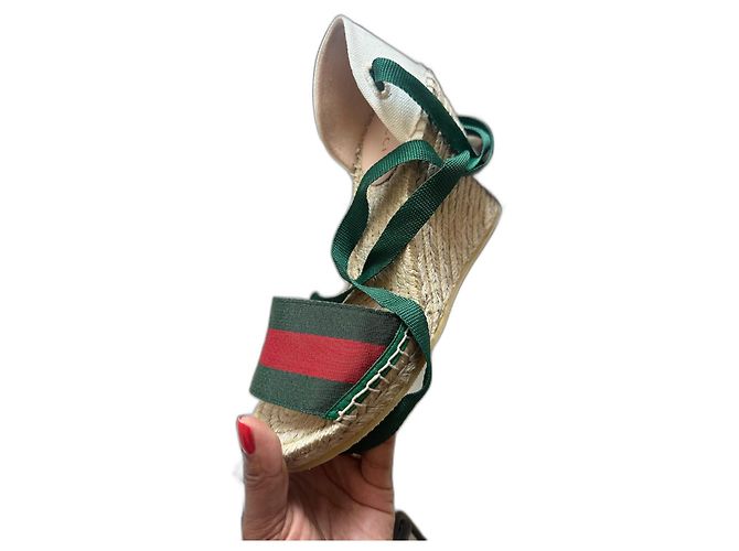 Mules compensées Gucci daim marron clair