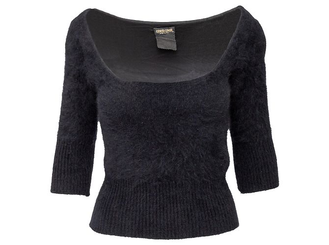 Roberto Cavalli Short Wool Top Black