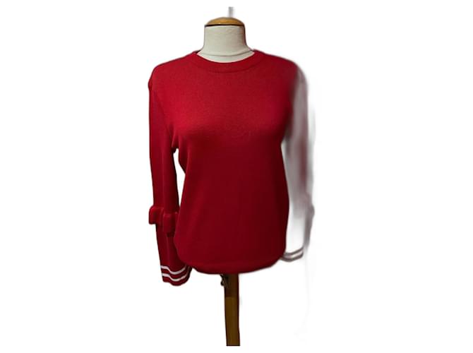 Autre Marque Knitwear White Red Cotton  ref.1791981