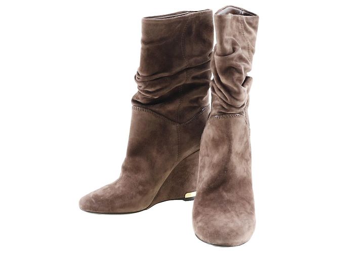 Bottines en daim Louis Vuitton Marron
