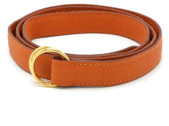 Hermès Hermes Leather Double Ring Belt Orange