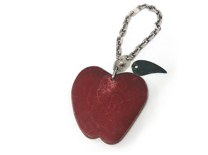 Hermès Hermes Leather Silver925 Apple Fruit Bag Charm Key Ring