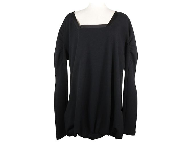 Camisa túnica de rayón nylon negra Prada