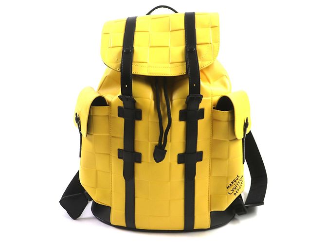 Mochila Louis Vuitton Damier Scuba Christopher MM Amarillo