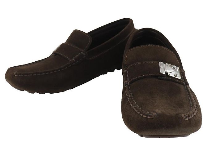 Chaussures de conduite en daim Louis Vuitton FA0043 Marron