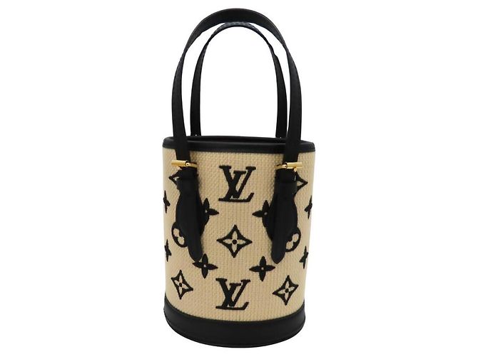 Bucket Borsa a secchiello Nano Louis Vuitton Beige Nero