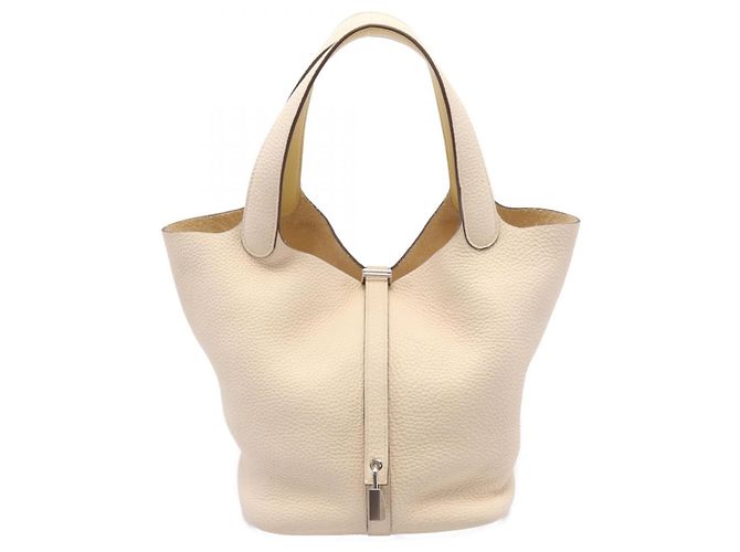 Hermès Hermes Picotin Lock Eclat MM Handbag Ivory White