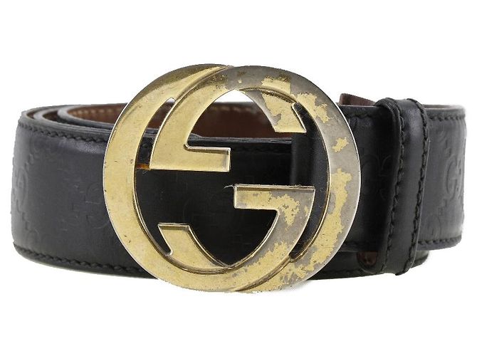Gucci Interlocking Leather Belt Black