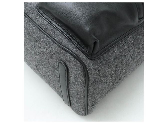 MCM Stadtrucksack Wool Leather Backpack Grey