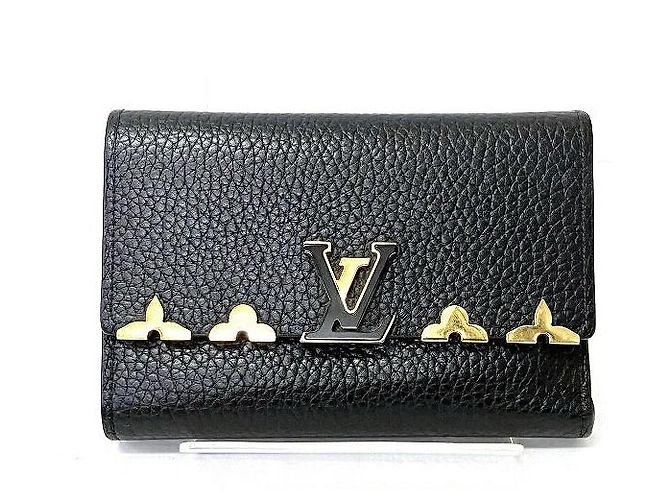 Louis Vuitton Capucines Compact Wallet M82764 Black