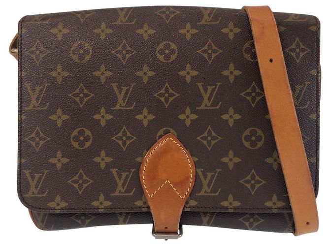 Louis Vuitton Monogram Cartouchiere GM Shoulder Bag Brown
