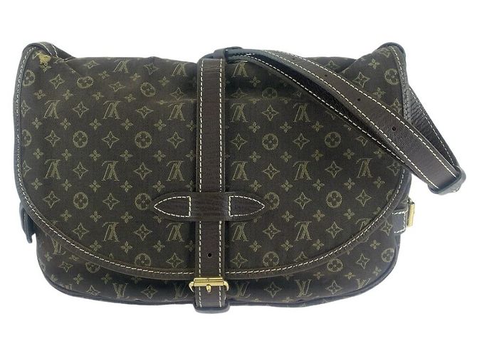 Louis Vuitton Monogram Mini Lin Saumur 30 Shoulder Bag Brown