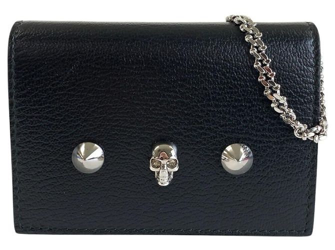 Alexander McQueen Skull Studs Leather Chain Shoulder Bag
