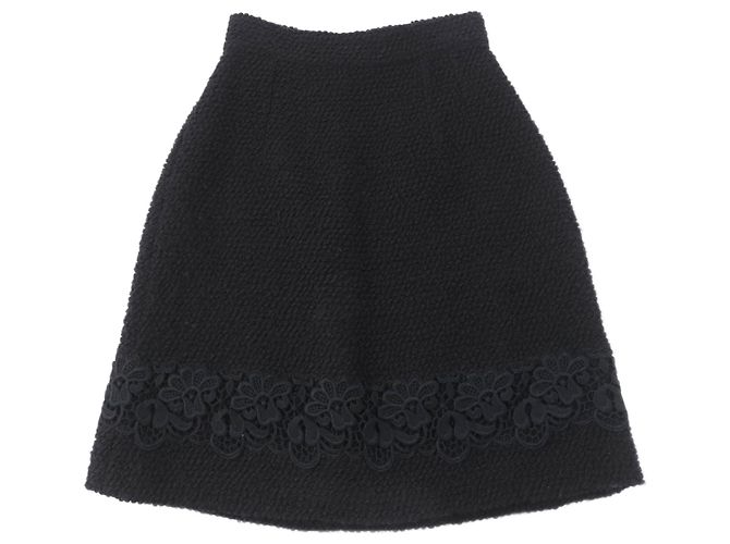 Jupe en tricot en dentelle Flower de Dolce & Gabbana noire 36