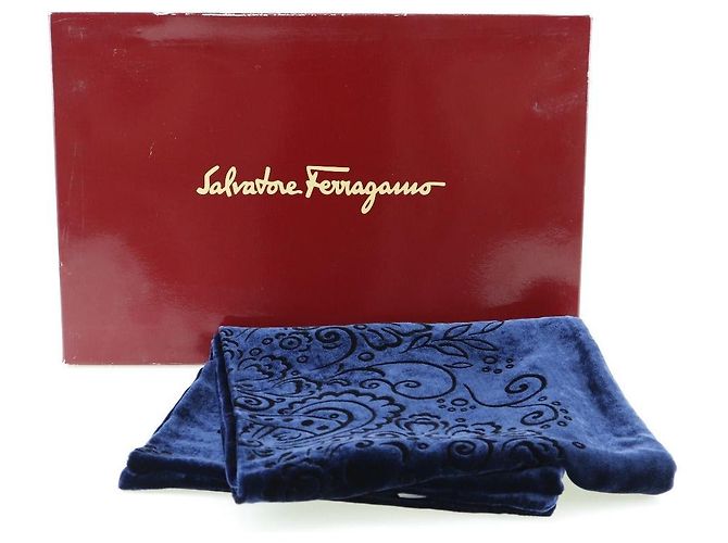 Sciarpa in velluto Salvatore Ferragamo Blu navy