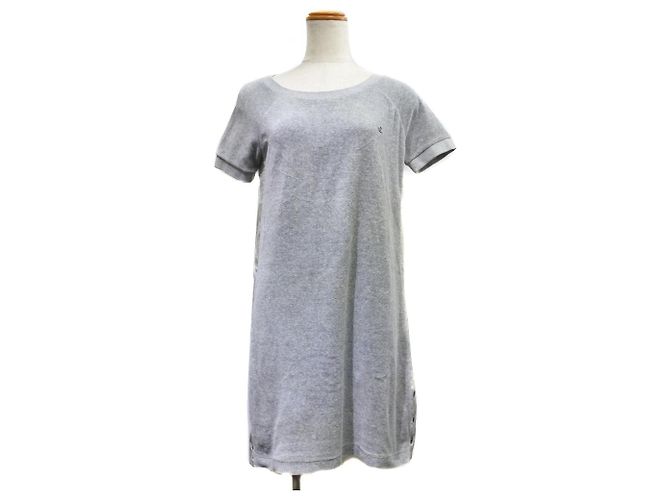 Gucci Velours-Seitenlinienkleid grau Braun